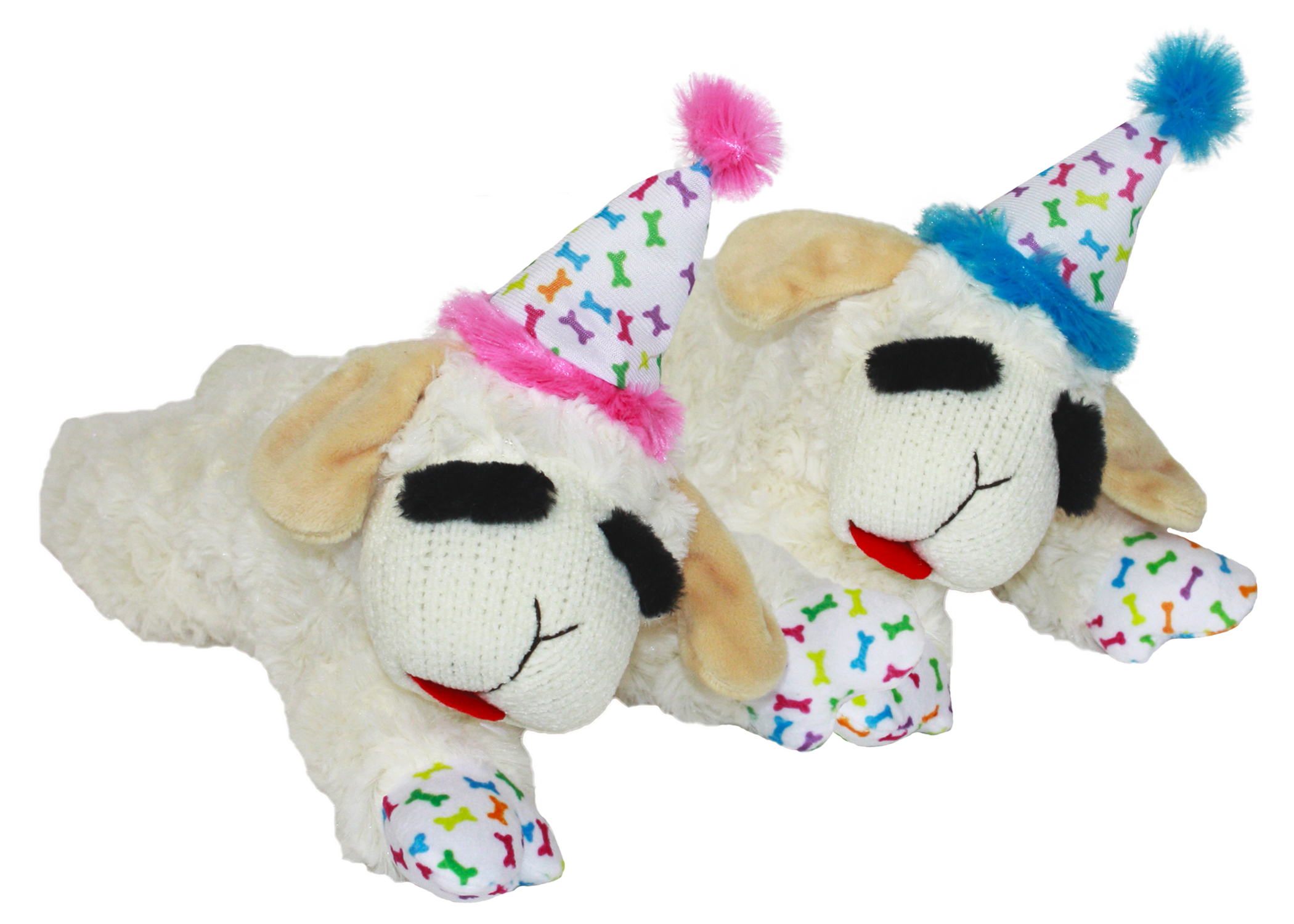 Multipet Lamb Chop® with Birthday Hat – 6" Plush Squeaky Dog Toy