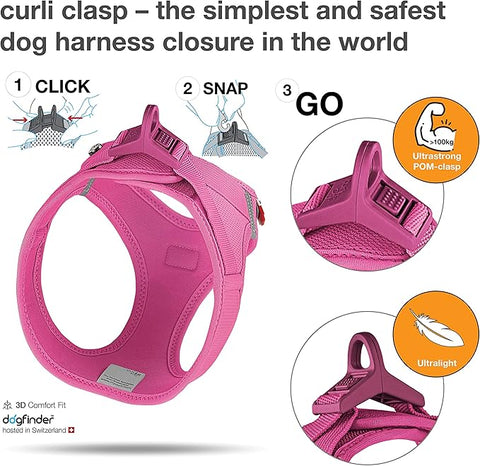 Curli Clasp Vest Fuchsia Harness