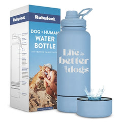 Dog + Human Water Bottle with Detachable Dog Bowl