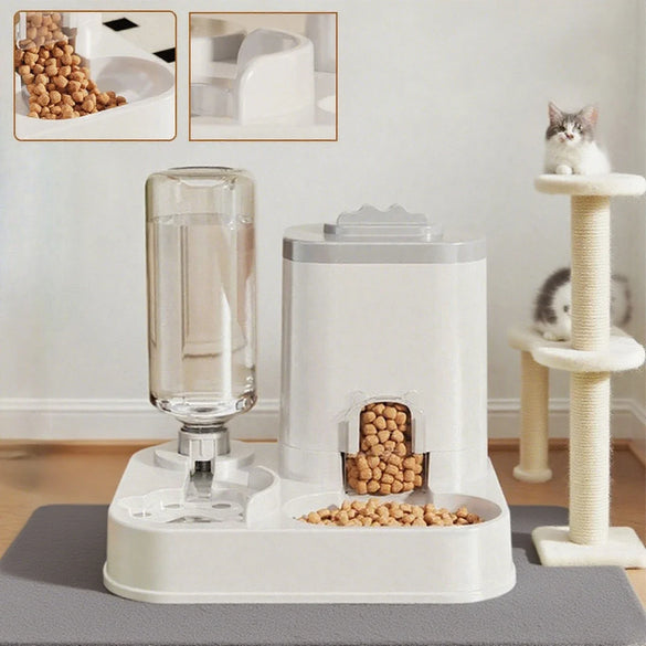 Automatic Pet Water Dispenser & Food Bowl