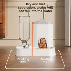 Automatic Pet Water Dispenser & Food Bowl