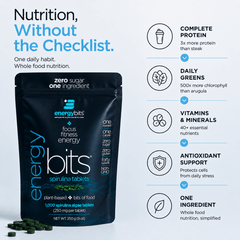 ENERGYbits® Spirulina – Nutrient-Dense Spirulina Algae, Large Bag