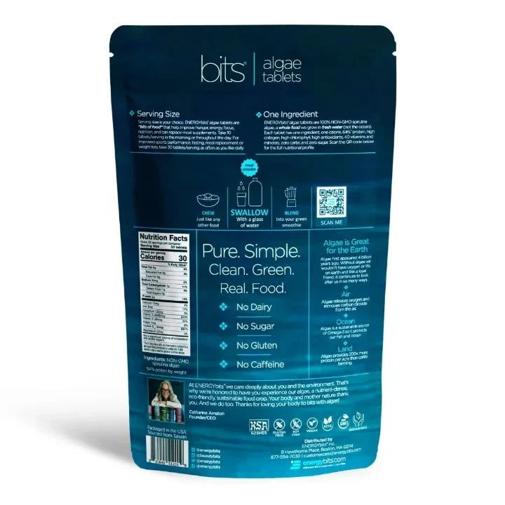 ENERGYbits® Spirulina – Nutrient-Dense Spirulina Algae, Large Bag