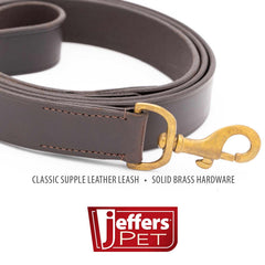 Jeffers 6-Foot Flat Leather Dog Leash