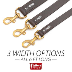Jeffers 6-Foot Flat Leather Dog Leash